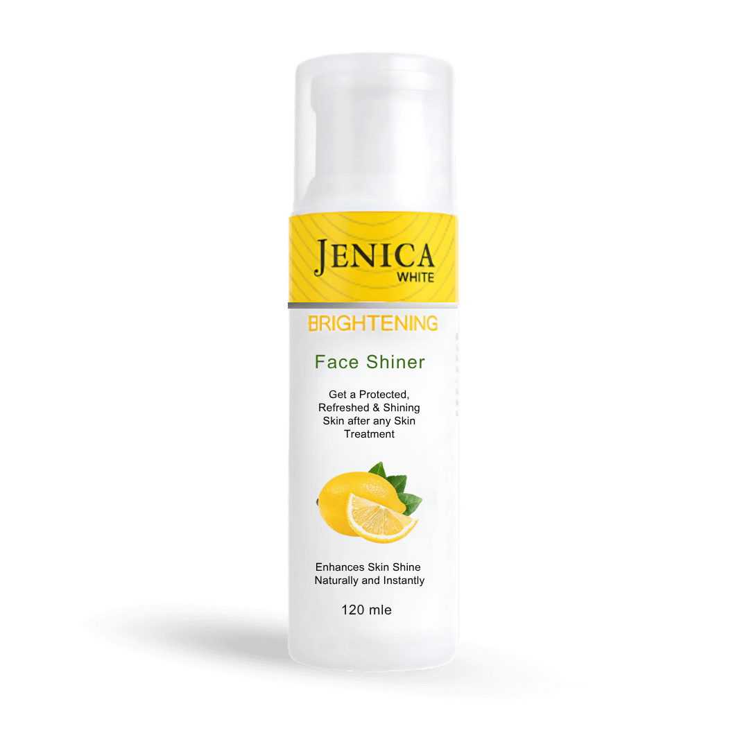 Jenica White Brightening Face Shiner 120ml serum-lotion with lemon extract for glowing, hydrated skin.